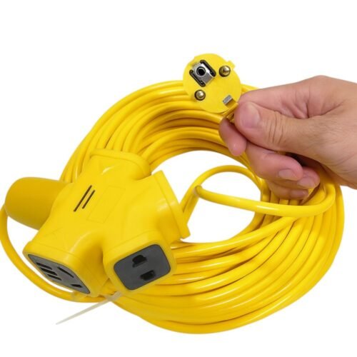 Prelungitor Electric 30m, cu 4 Prize Universale și Cablu Gros, 10A-250V